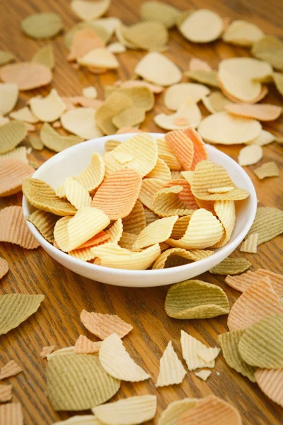 Veggie chips on a white plate