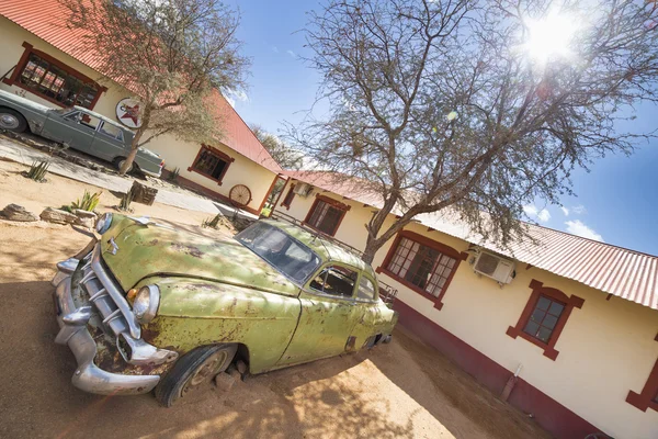 Vintage car in front of the Lodge Canyon Roadhouse