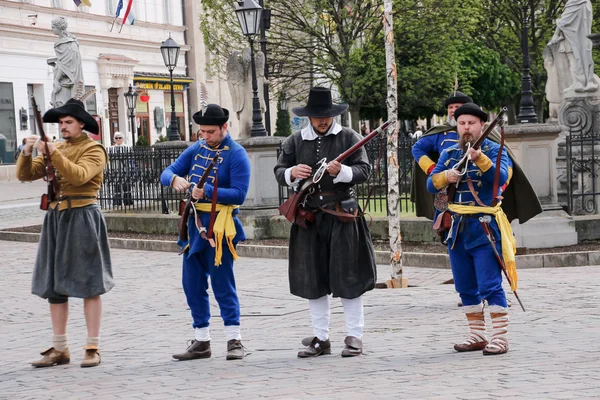 Kosice, Slovakia - May 08, 2016: Musketeers at the city festival.