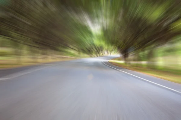 Abstract road with motion blur green way