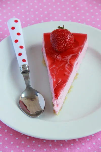 Strawberry mousse cake with jelly