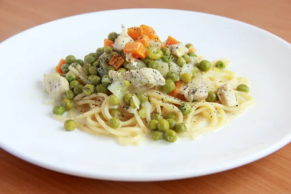 Pasta with turkey and vegetables