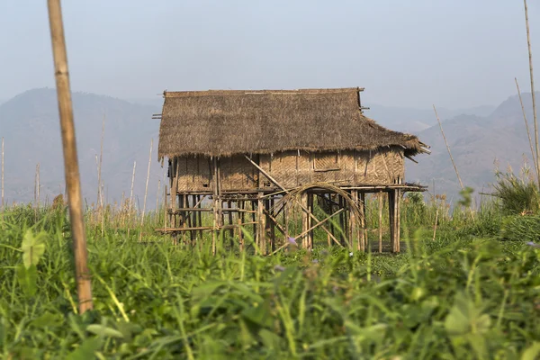 Wooden stilt houses at the Inle lake, Shan state, Myanmar