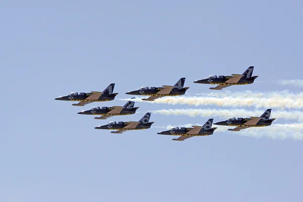 Jet fighters flying in formation at 2015 Miramar Air Show in San Diego, California