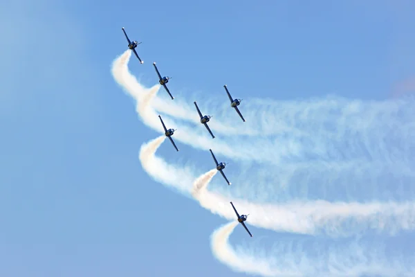 Jet fighters flying in formation at 2015 Miramar Air Show in San Diego, California