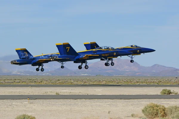 Airplane Blue Angels Navy F-18 jet fighters flying at 2016 Los Angeles Air Show