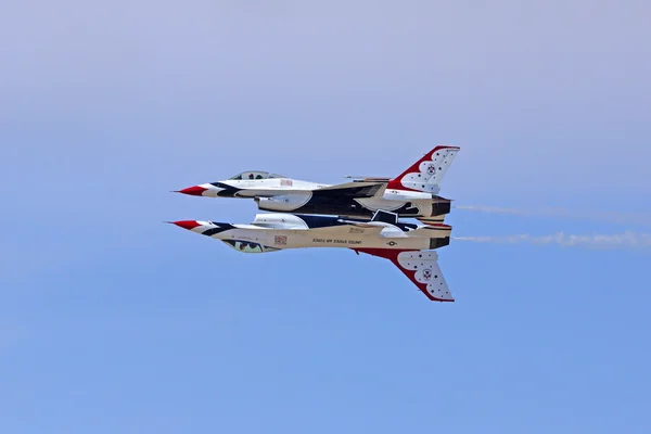 Thunderbirds US Air Force Flight Demonstration F-16 Jet Aircraft flying at 2015 Los Angeles Air Show