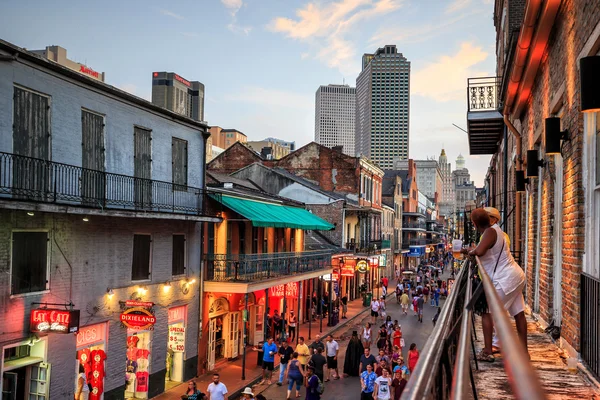 Pubs and bars with neon lights  in the French Quarter, downtown