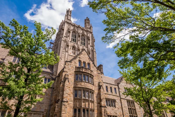 Yale university buildings in summer blue sky in New Haven, CT US