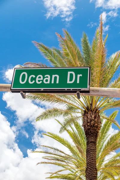 Street sign of famous street Ocean Drive in Miami  Beach