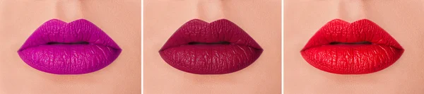 Sexy Lips. Beauty Red Lip Makeup Detail. Beautiful Make-up Closeup. Sensual Open Mouth. lipstick or Lipgloss. Kiss.