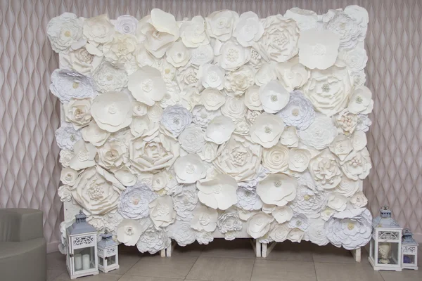 Vintage paper flowers.  Paper flowers background pattern lovely style. Rose made from paper.