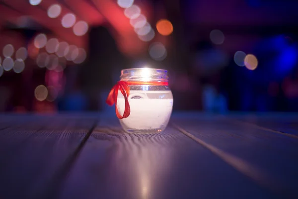 Candle in a restaurant