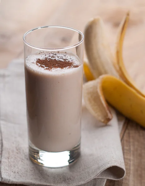 Chocolate and banana smoothie (milkshake)