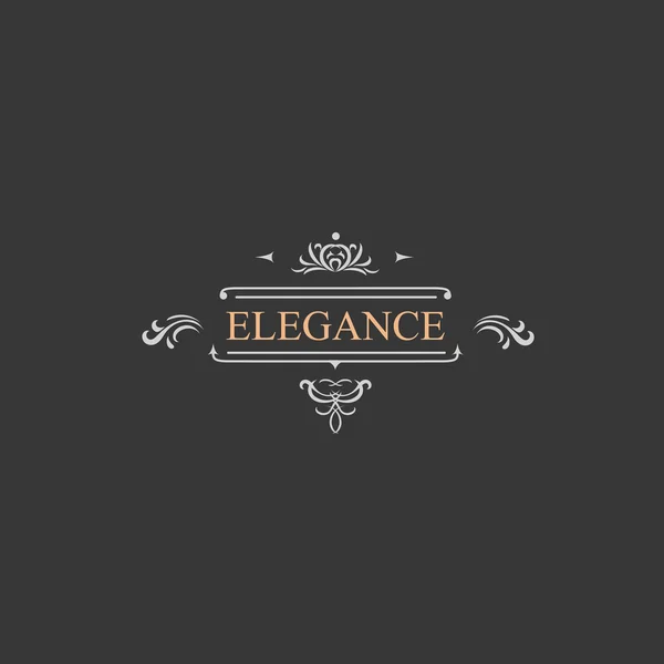 Vintage retro label and luxury logo, restaurant, hotel, boutique  Heraldic victorian Design with flourishes elegant elements.  Illustration template.
