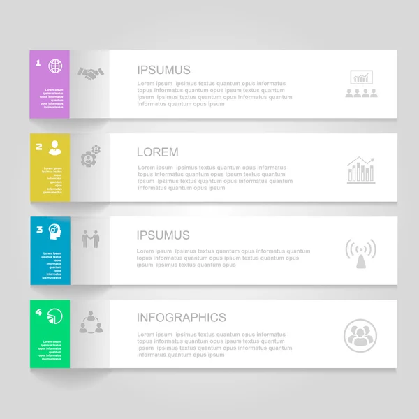 Infographics Design template. Numbered banners, horizontal cutout lines for graphic or website, presentation and chart Vector