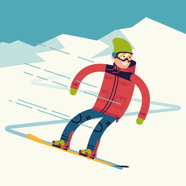 Snowboarder character riding