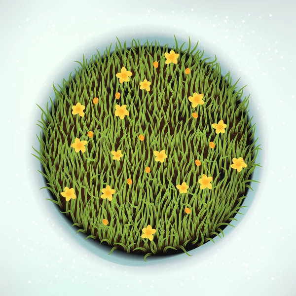 Green spring grass circle