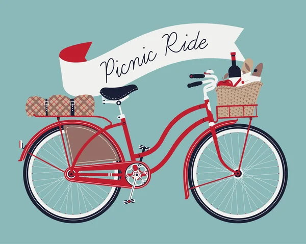 Picnic ride with vintage bicycle