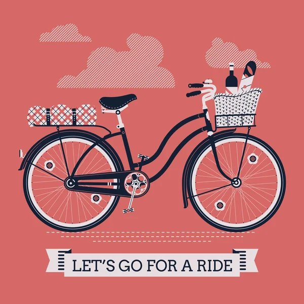 'Let's Go For A Ride' with vintage bicycle
