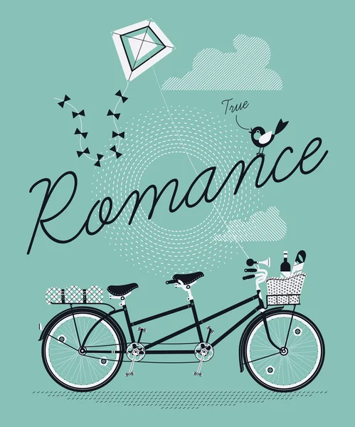 Romance with tandem bicycle