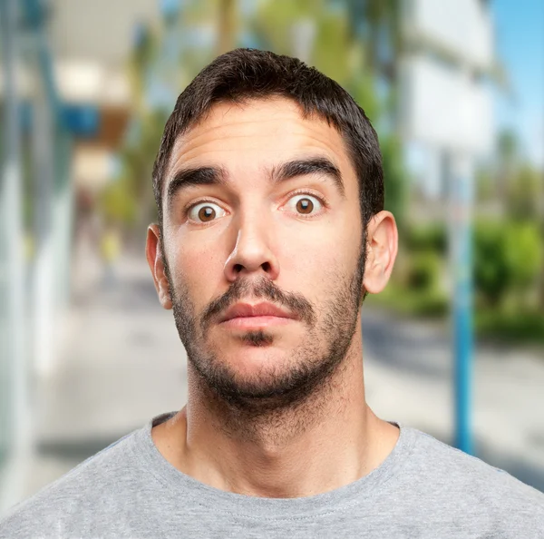 Close up of a surprised man