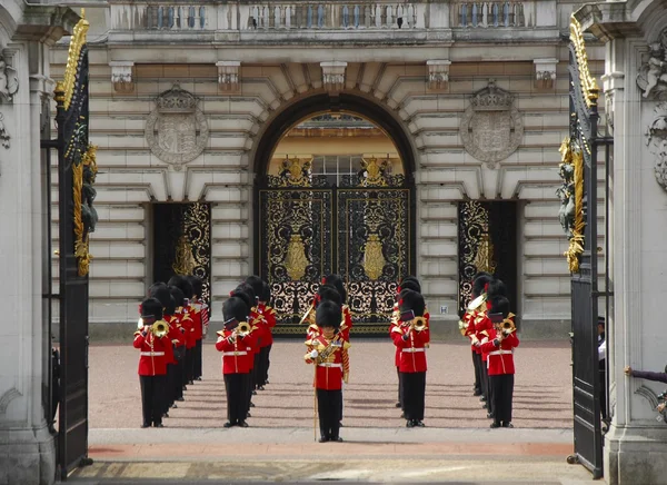 The changing of the Guard at the Buckingham Palace