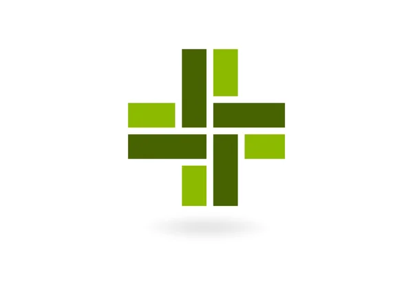 Green cross medicine pharmasy logo design vector