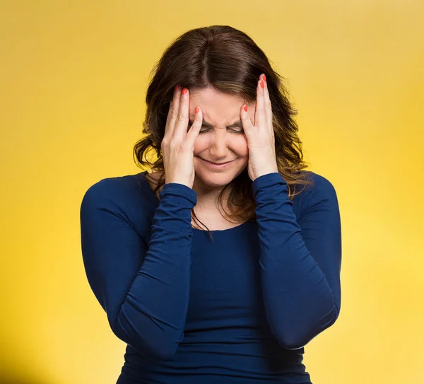 Stressed woman having so many thoughts