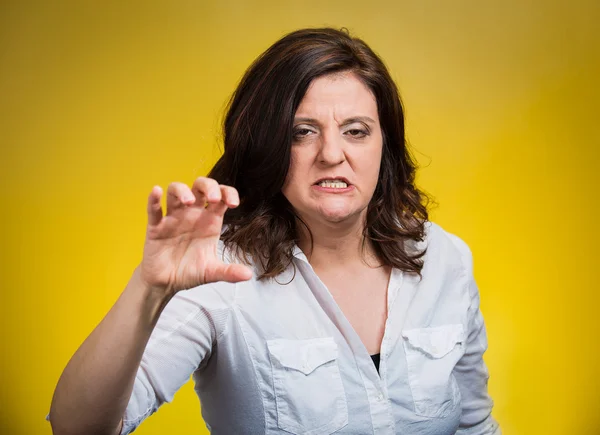Unhappy angry middle aged woman