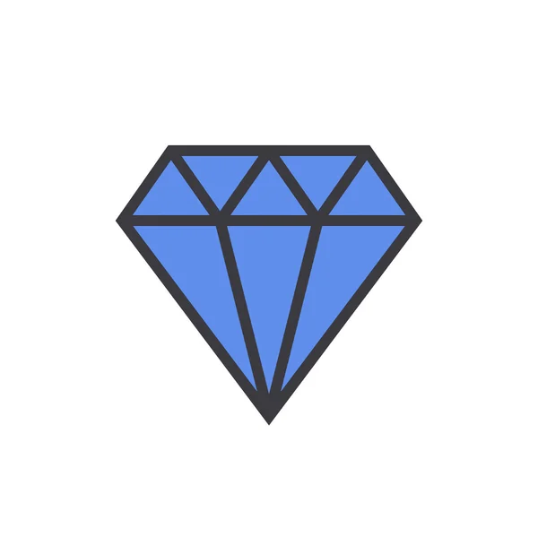 Icône de couleur diamant contour, style moderne design plat minimal. GEM, illustration vectorielle, symbole de ligne colorée de bijoux \u2013 Illustration