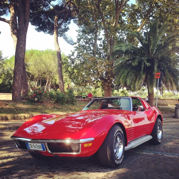Old red Corvette