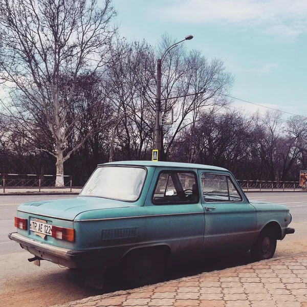 Old blue Soviet car