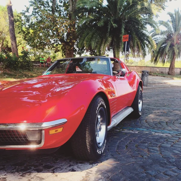 Old red Corvette car