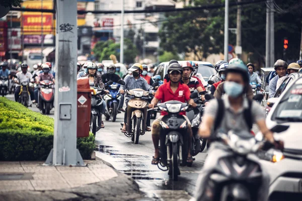HO CHI MINH - JUNE 14: Hundreds of motorcyclists driving in the