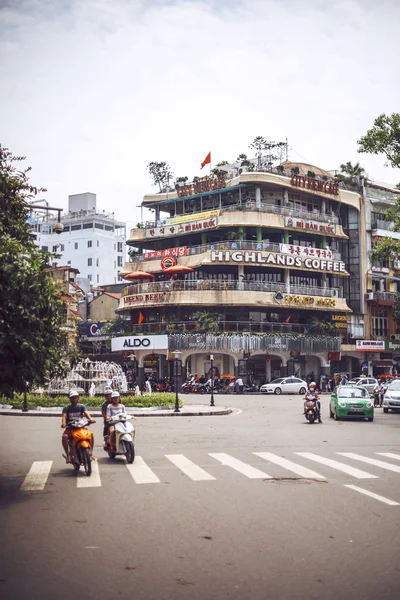Hanoi, Vietnam - June 15, 2015: Street view of Hanoi traffic, on