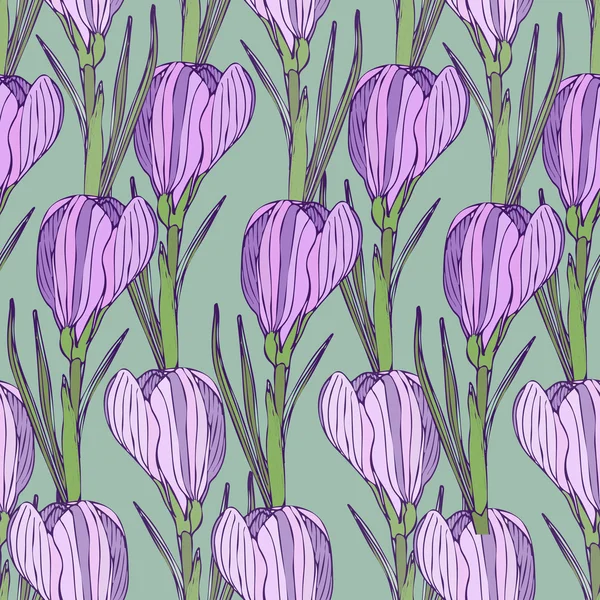 Floral pattern with purple flowers