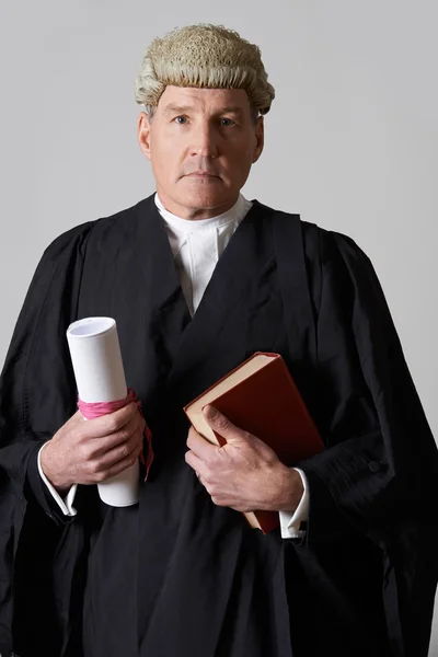 Portrait Of Male Lawyer Holding Brief And Book