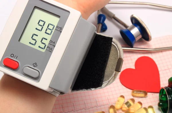 Measuring blood pressure, medicine concept