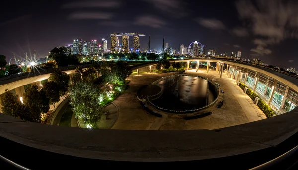 Singapore Night Skyline From Marina Barrage