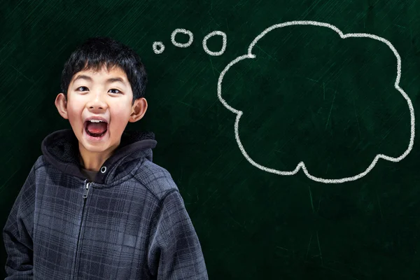 Smart Asian Boy at School Concept