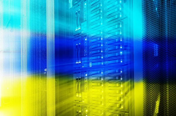 Abstract mainframe disk storage part three color toning. blade server