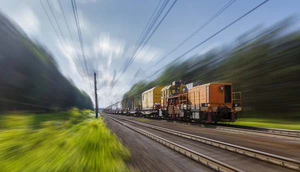 Special Railway transport fast motion with blur