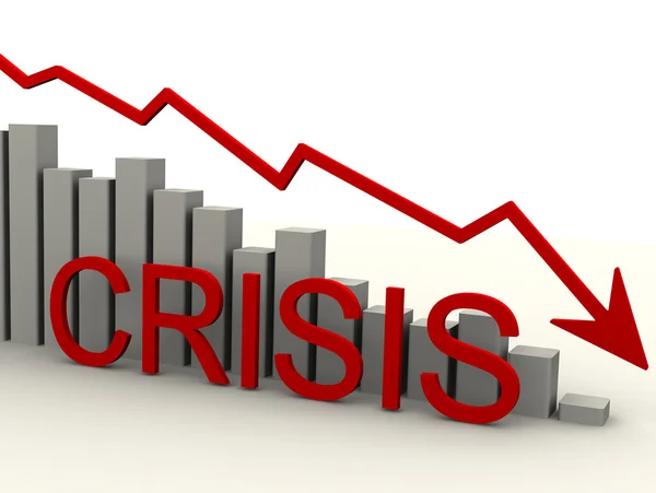 Crisis. Chart of falling