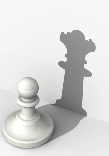 Pawn with high self-esteem. Chess figure