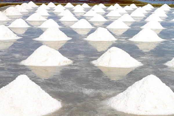 Pile of salt in salt farm Thailand.