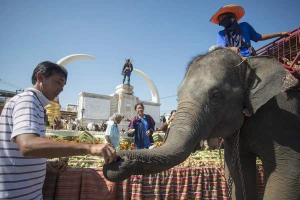 Elephants and People at the Elephant Square