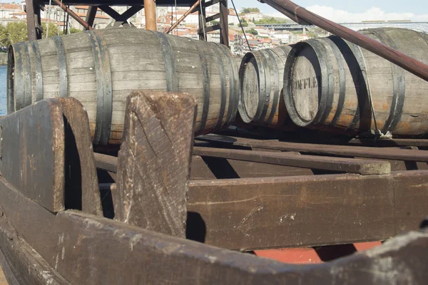 Port wine Boats at the waterfront in Porto