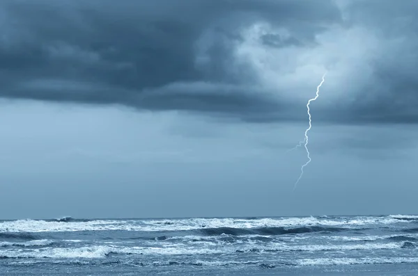Lightning over the ocean