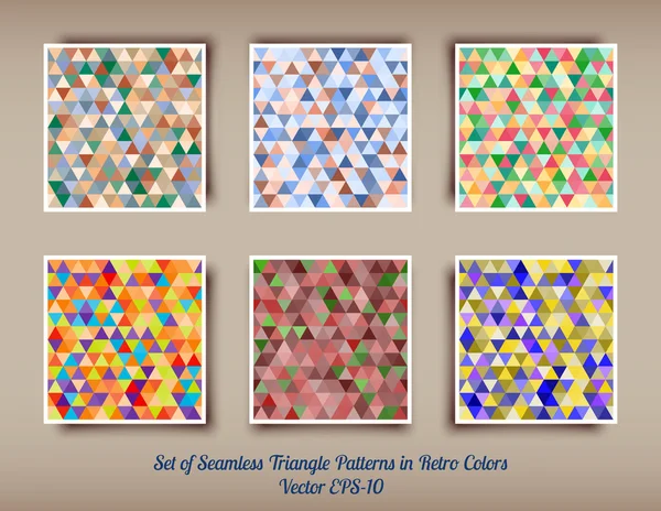 Vector set of 6 triangle seamless patterns